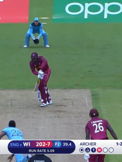 CWC19: ENG v WI - Archer pins Cottrell leg before first ball