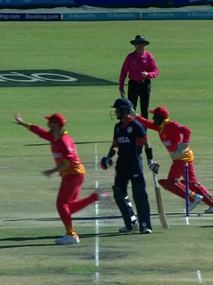 Shayan Jahangir - Wicket - Zimbabwe vs USA