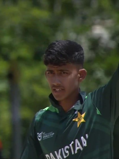 Haroon Arshad with a Caught Out vs. Ireland