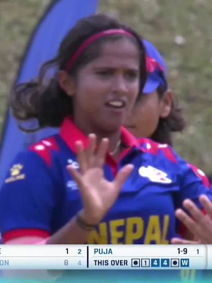 I Mckeon with a Batting vs Nepal Women Under-19