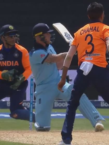 CWC19: ENG v IND - Ben Stokes reverse hits Chahal for six