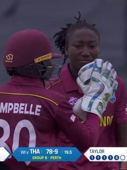 WT20WC: WI v Tha - Stafanie Taylor bowling highlights