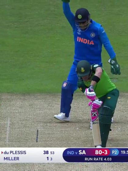 CWC19: SA v IND - Chahal bowls du Plessis