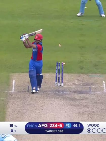 CWC19: ENG v AFG - Najibullah loses his wicket trying to go big