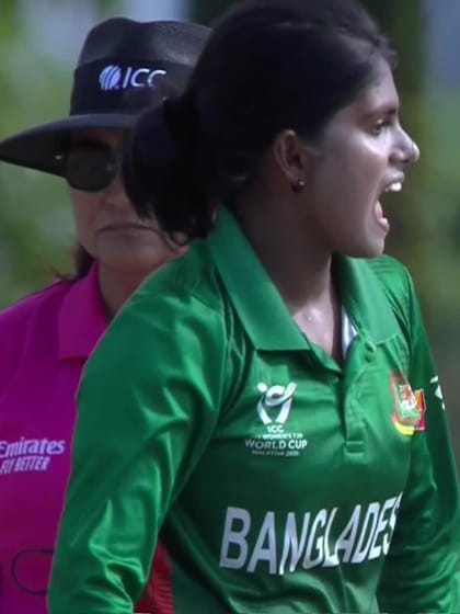 Kamalini with a Batting vs Bangladesh Women Under-19