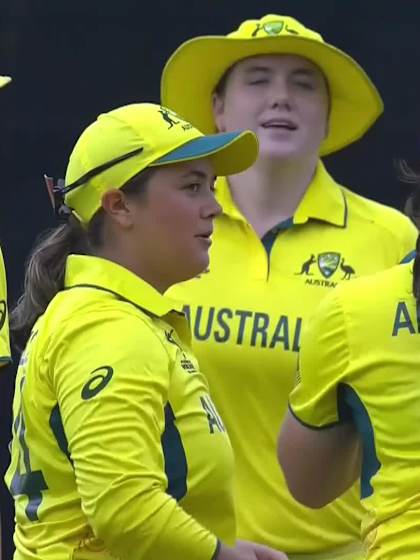 S Nisansala with a Batting vs Australia Women Under-19