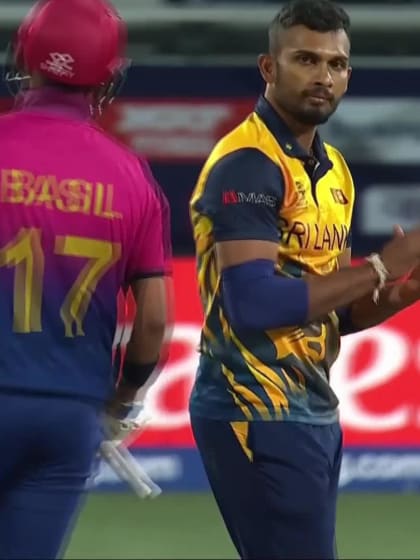 Wicket - Basil Hameed - Sri-Lanka v United-Arab-Emirates ICC T20WC 2022