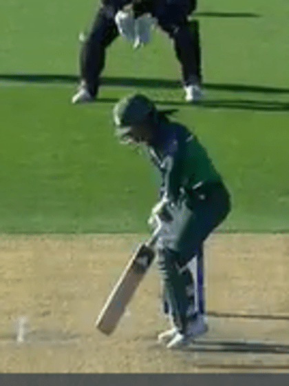 WICKET: Nawaz bowled by a corker from Rowe