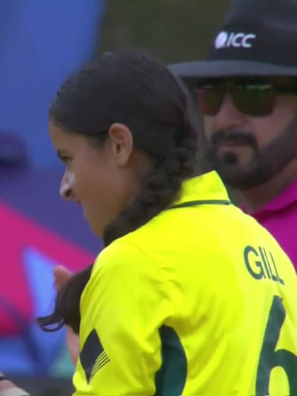 P Mahato with a Batting vs Australia Women Under-19