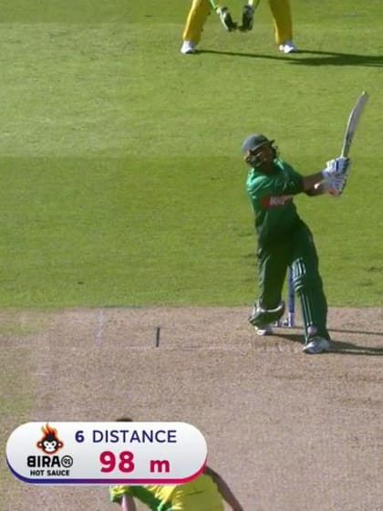 CWC19: AUS v BAN - Mahmudullah hits 98m six