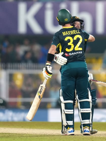 Maxwell equals Rohit Sharma with record ton and leads Australia to thrilling victory