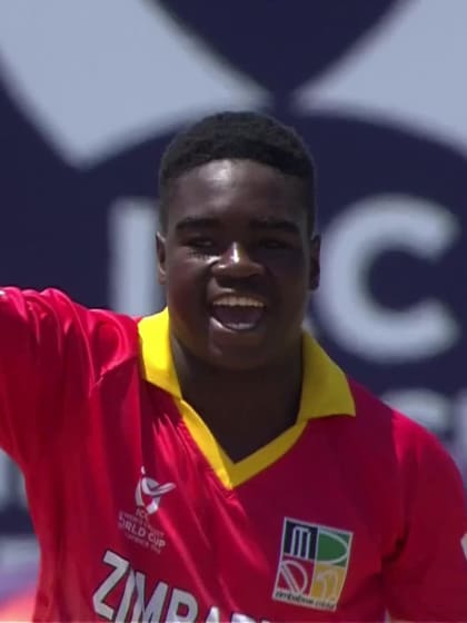 Newman Nyamhuri with a Caught Out vs. England