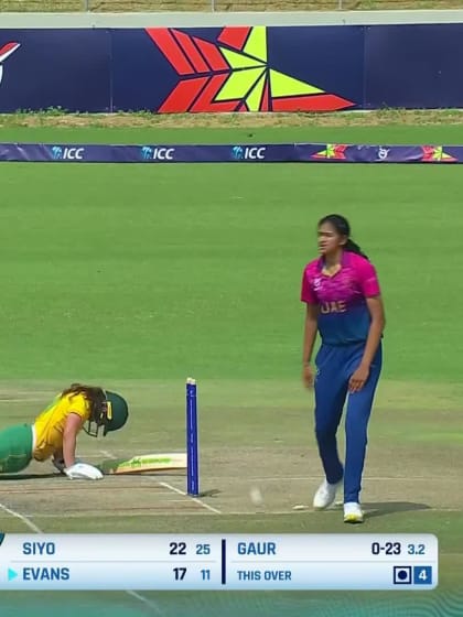 Wicket-Jenna-Evans-South-Africa-U19s-Women v UAE-U19s-Women ICC U19W T20WC 2023