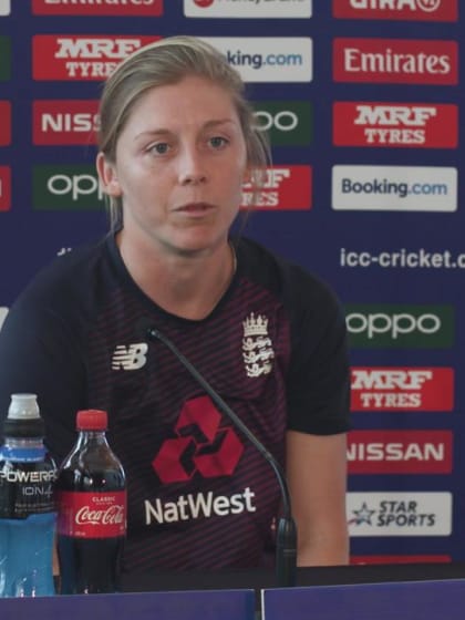 WT20WC: Eng v Tha - Heather Knight faces the media 