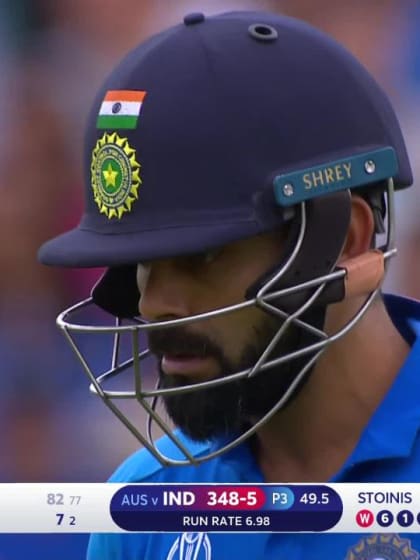 CWC19: IND v AUS - Kohli holes out off the penultimate ball of the innings