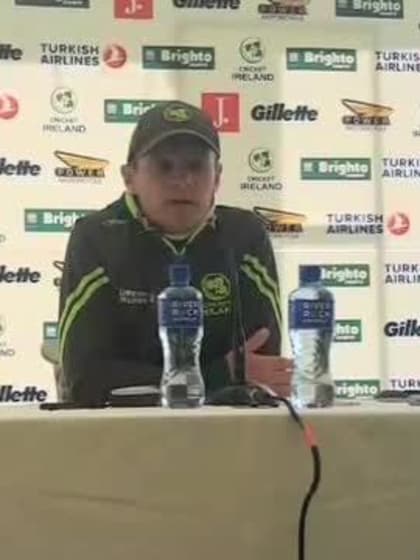 Ireland captain William Porterfield addresses the press ahead of his side's inaugural Test match