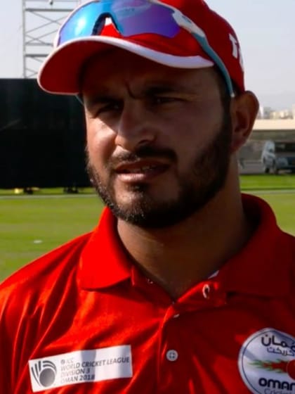 WCL Div 3 – Oman captain Zeeshan Macsood speaks before the game against Denmark