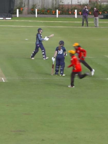 ICC T20WC Qualifier: SCO v PNG - Sarah Bryce walks for a caught behind