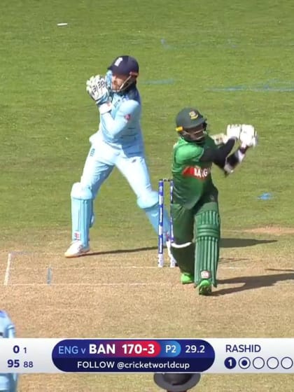 CWC19: ENG v BAN - Mithun out second ball for a duck