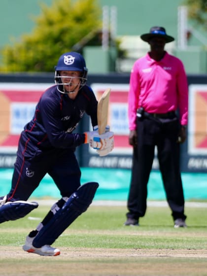 Shaun Fouche hits a crucial fifty for Namibia at the Cricket World Cup 2023 Qualifier Play-off