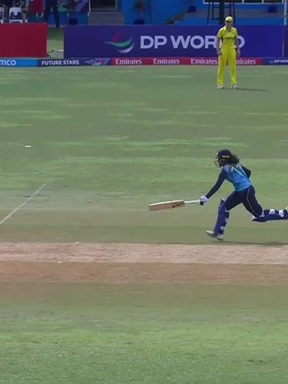 P Methsara with a Run vs Australia Women Under-19