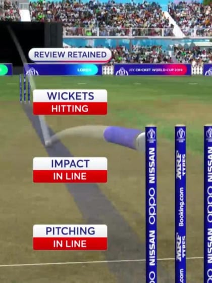 CWC19: Pak v SA - Amla is given out leg before after a review