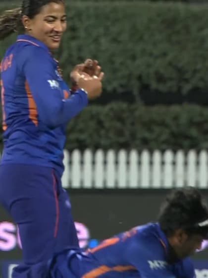 Wicket: Rana holds on to return catch despite collision