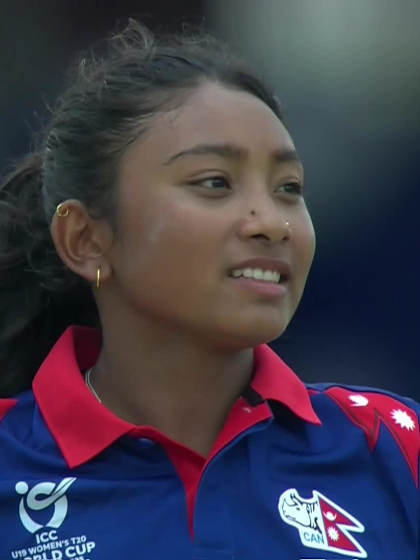 Ain Binti Roslan with a Batting vs Nepal Women Under-19