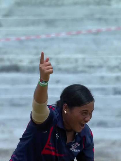 Rose Prasad with a Batting vs Samoa Women Under-19