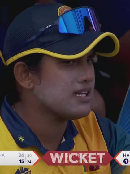 Wicket-Harshitha-Samarawickrama-Sri-Lanka-Women v Australia-Women ICC T20WC 2023