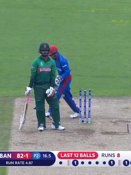 CWC19: BAN v AFG - Tamim is bowled by Nabi 