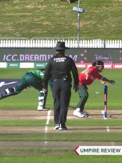 WICKET: Sidra Ameen run out for 104