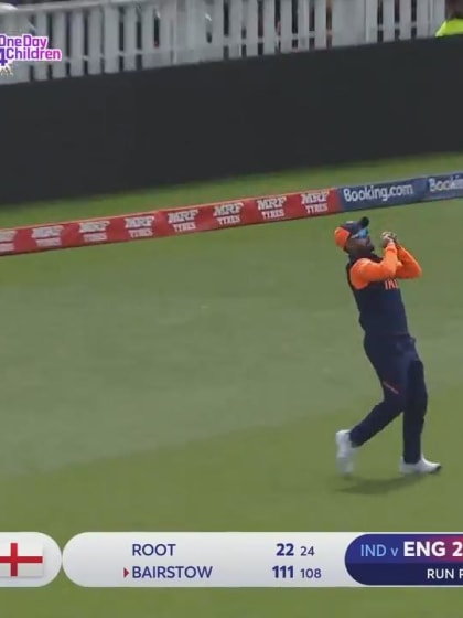 CWC19: ENG v IND - Jonny Bairstow is caught in the deep for 111
