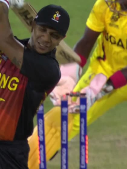 Charles Amini - Wicket - Papua New Guinea vs Uganda