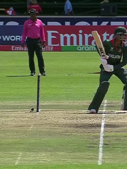 Rizwan Chowdhury with a Four vs. Pakistan