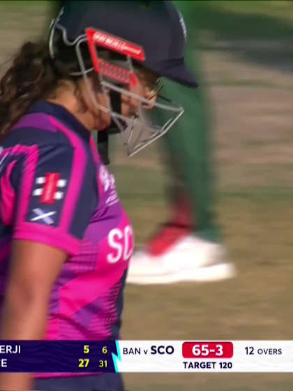 Priyanaz Chatterji - Wicket - Bangladesh vs Scotland