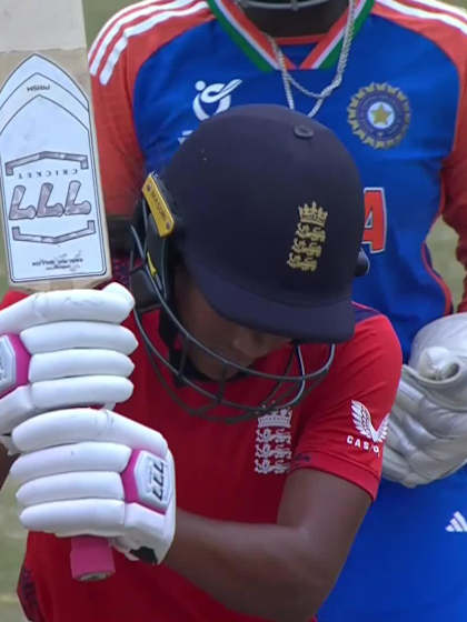 D Perrin with a Batting vs India Women Under-19