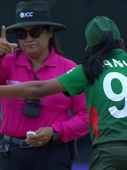 B Harricharan with a Batting vs Bangladesh Women Under-19