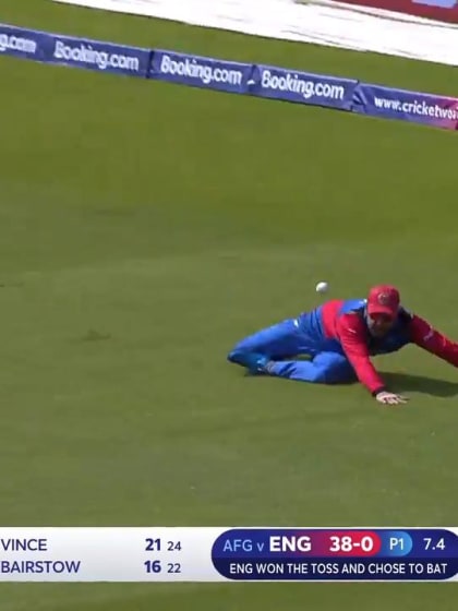 CWC19: ENG v AFG - Vince dropped as Nabi misjudges a high ball 