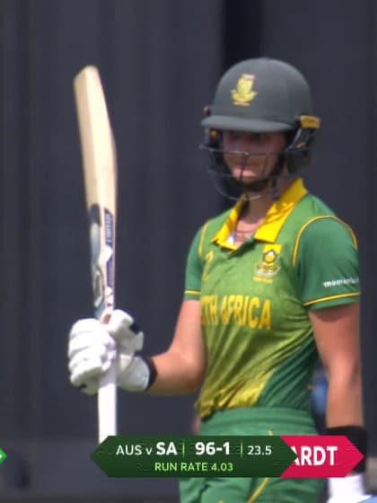 FIFTY: Laura Wolvaardt drives through cover to bring up 50