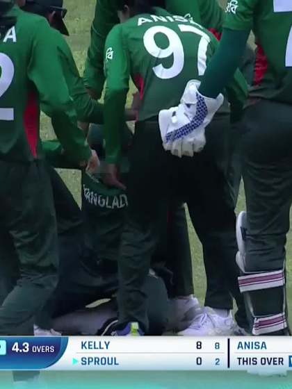 P Kelly with a Batting vs Bangladesh Women Under-19