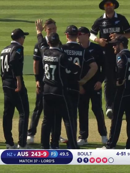 CWC19: NZ v AUS - Boult completes hat-trick with LBW