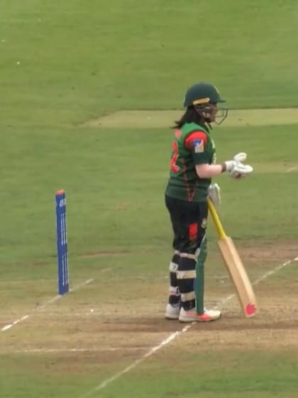 ICC T20WC Qualifier: BAN v PNG - Fahima Kahtun ramps a four in the final over