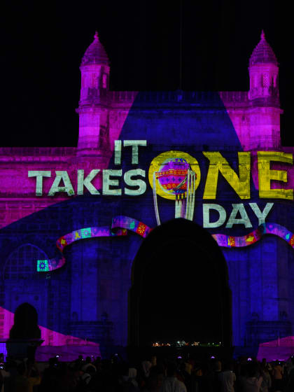 Gateway of India in Mumbai lights up to celebrate Diwali and the greatest cricket World Cup