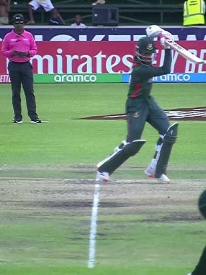 Rizwan Chowdhury with a Four vs. Pakistan