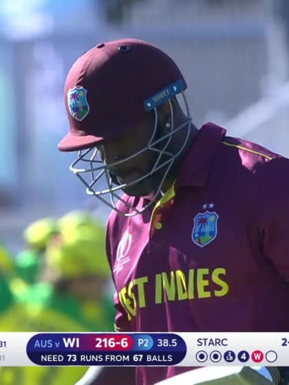 CWC19: AUS v WI - Excellent catch by Glenn Maxwell ends Andre Russell's innings