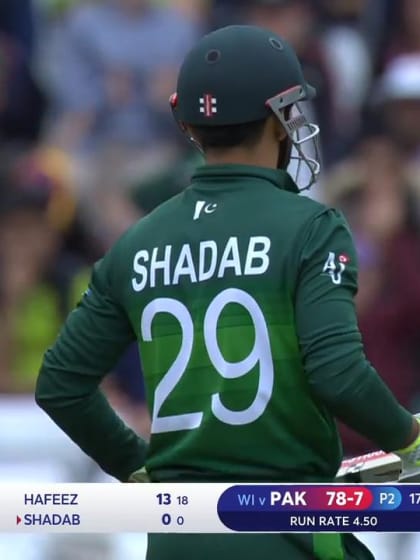 CWC19: WI v Pak – Pakistan continue to crumble as Shadab gets a golden duck