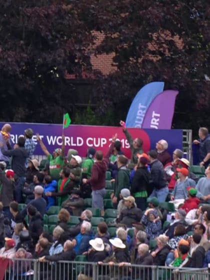 CWC19: WI v BAN - Slow motion replay of Hetmyer's 104-metre six