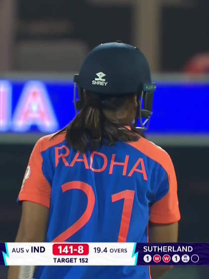 Radha Yadav - Wicket - India vs Australia