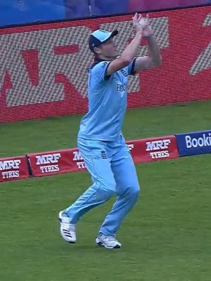 CWC19: ENG v WI - Russell is caught by Woakes on the boundary
